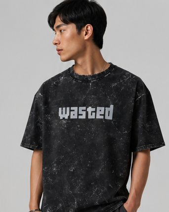 WASTED Acid Wash Oversized T-Shirt